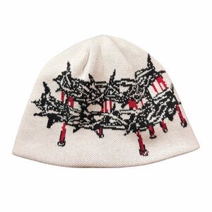 Jesus Crown of Thorns Knit Beanie – Black & Red